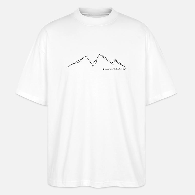 Mountains - Stanley/Stella Oversized Unisex Bio T-Shirt Blaster 2.0 - Weiß
