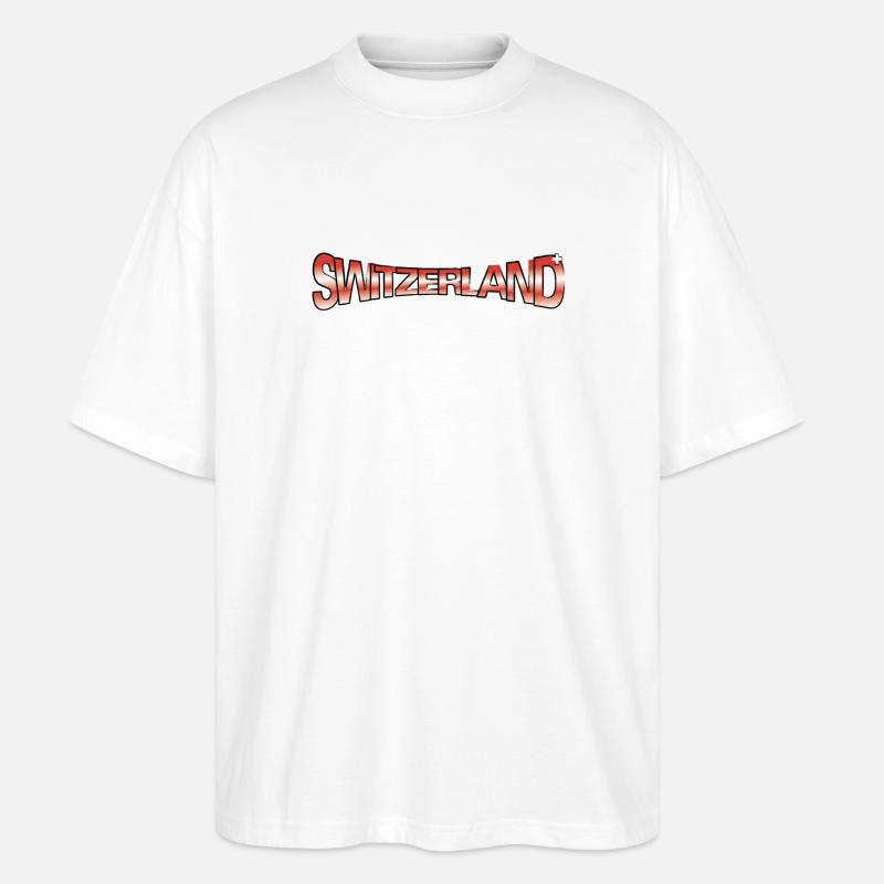 SWITZERLAND CLAIM - Stanley/Stella Oversized Unisex Bio T-Shirt Blaster 2.0 - Weiß