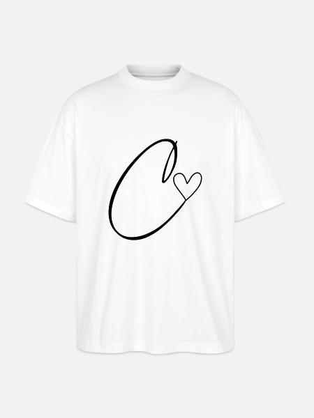 Letter C Letter C Calligraphy - Stanley/Stella Oversized Unisex Organic T-shirt Blaster 2.0 - white