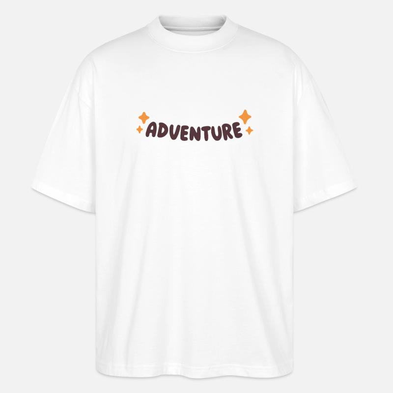 Rund- und Orange Stars-Abenteuer - Stanley/Stella Oversized Unisex Bio T-Shirt Blaster 2.0 - Weiß