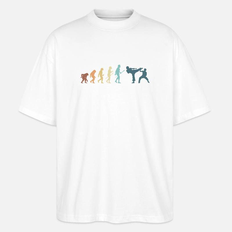 Kampfsport Evolution Karate MMA Kämpfer - Stanley/Stella Oversized Unisex Bio T-Shirt Blaster 2.0 - Weiß