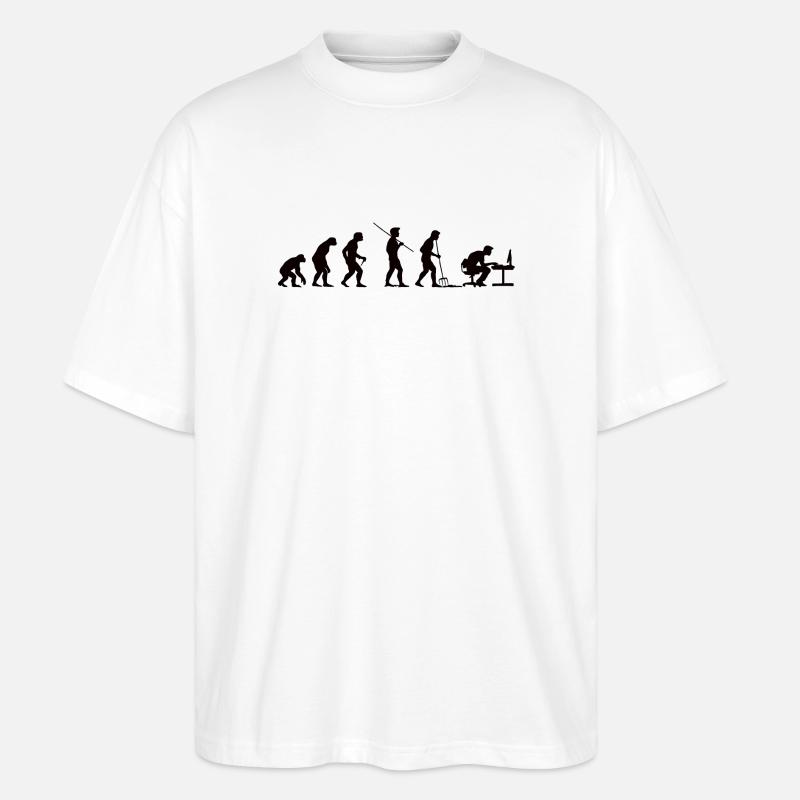 Programmer Evolution Computer Scientist Developer - Stanley/Stella Oversized Unisex Organic T-shirt Blaster 2.0 - white