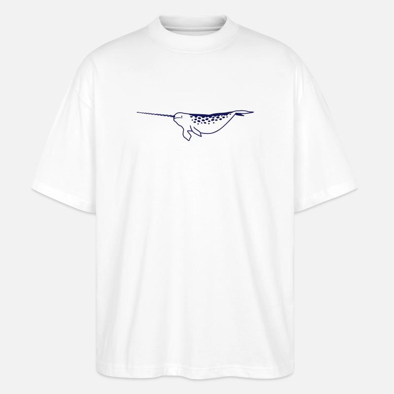 Narwal Meeres-Einhorn Design - Stanley/Stella Oversized Unisex Bio T-Shirt Blaster 2.0 - Weiß