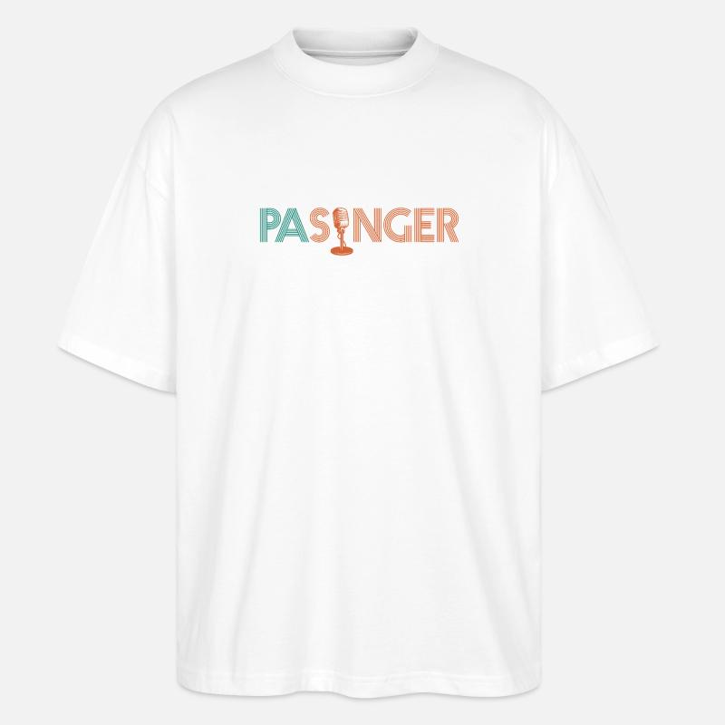 Passinger Mikrofon Typografie - Stanley/Stella Oversized Unisex Bio T-Shirt Blaster 2.0 - Weiß