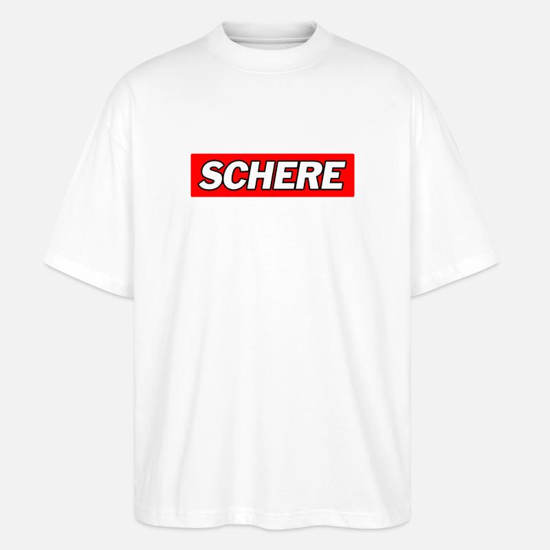 Schere - Funny Memes - Stanley/Stella Oversized Unisex Bio T-Shirt Blaster 2.0 - Weiß