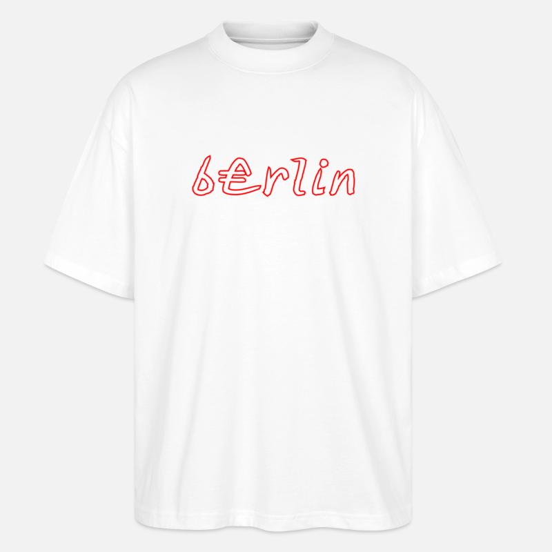 Berlin Neon Graffiti Stil - Stanley/Stella Oversized Unisex Bio T-Shirt Blaster 2.0 - Weiß