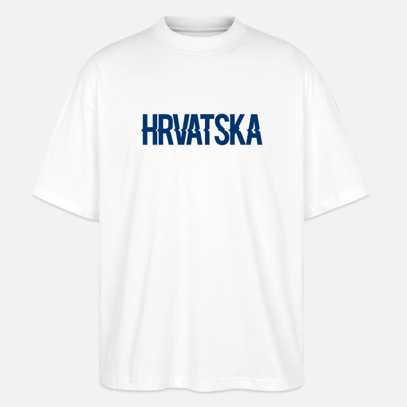 Kroatien Fan Geschenk - Stanley/Stella Oversized Unisex Bio T-Shirt Blaster 2.0 - Weiß