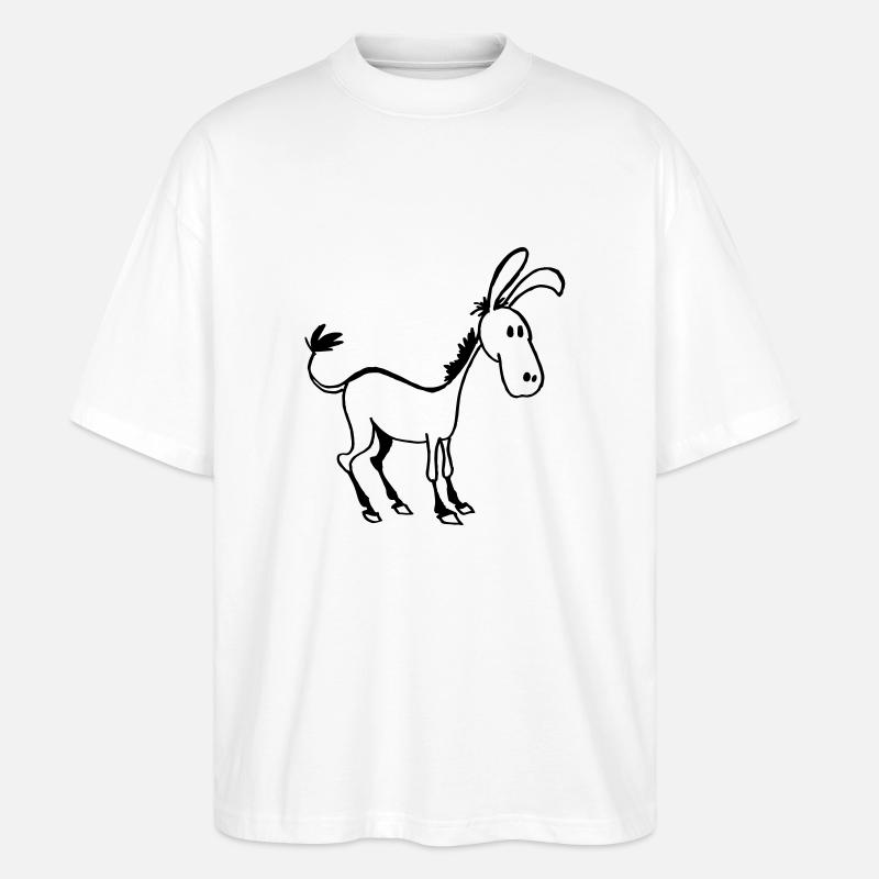 Esel - Stanley/Stella Oversized Unisex Bio T-Shirt Blaster 2.0 - Weiß