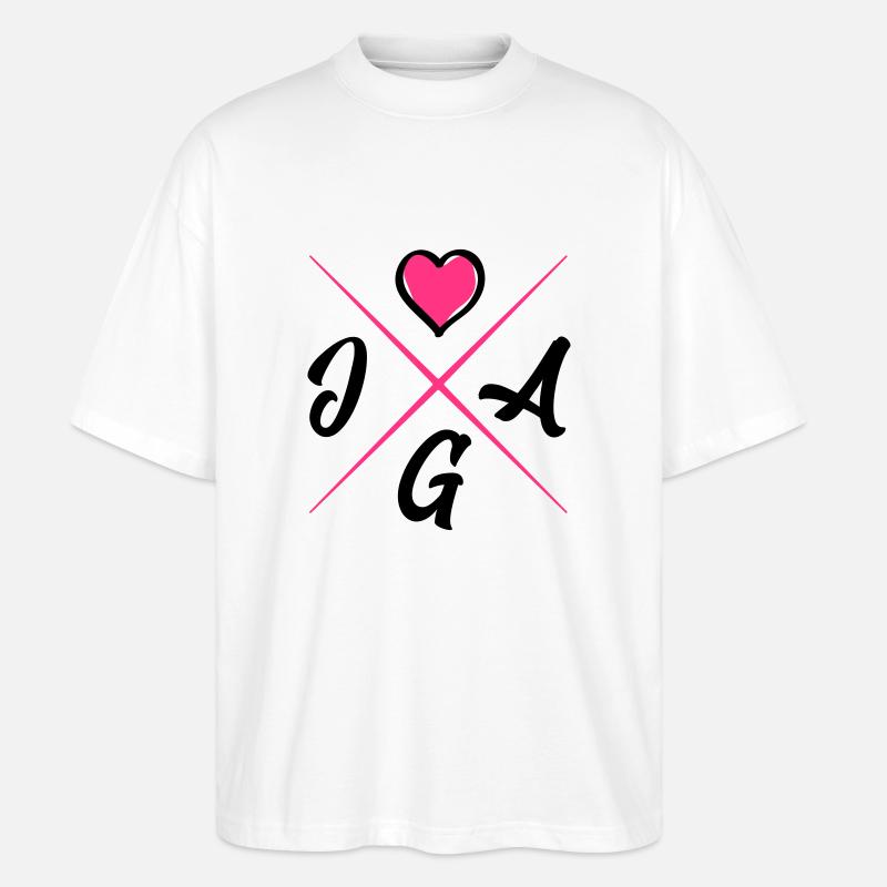 jga design herz - Stanley/Stella Oversized Unisex Bio T-Shirt Blaster 2.0 - Weiß