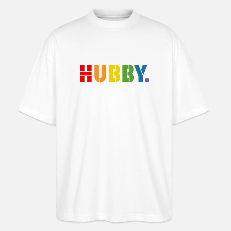 Rainbow shirt HUBBY - Stanley/Stella Oversized Unisex Bio T-Shirt Blaster 2.0 - Weiß