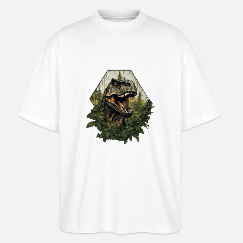 Forest T-Rex - Stanley/Stella Oversized Unisex Bio T-Shirt Blaster 2.0 - Weiß
