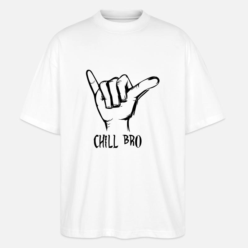 chill Bruder - Stanley/Stella Oversized Unisex Bio T-Shirt Blaster 2.0 - Weiß