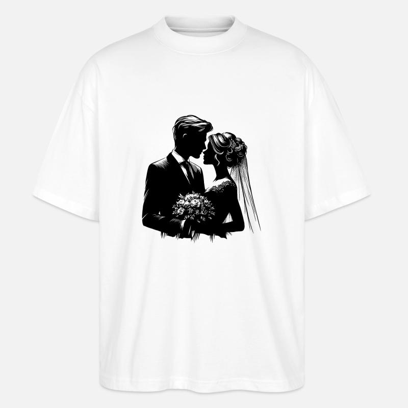 Romantisches verliebtes Brautpaar - Stanley/Stella Oversized Unisex Bio T-Shirt Blaster 2.0 - Weiß