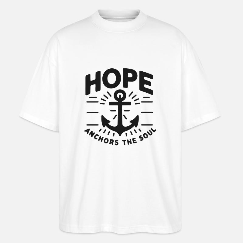 Hoffnung verankert die Seele - Stanley/Stella Oversized Unisex Bio T-Shirt Blaster 2.0 - Weiß