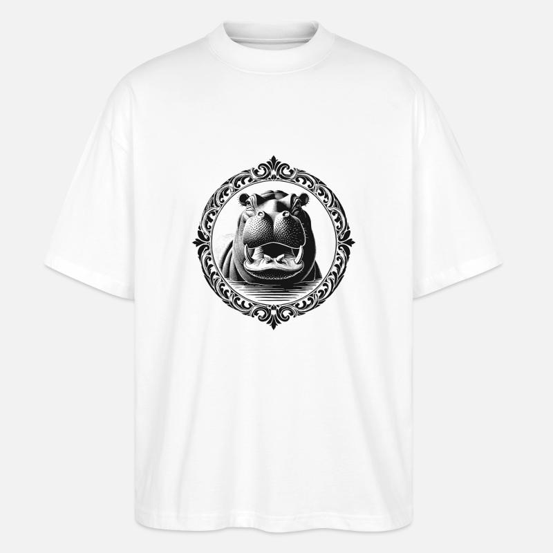 Nilpferd - Stanley/Stella Oversized Unisex Bio T-Shirt Blaster 2.0 - Weiß