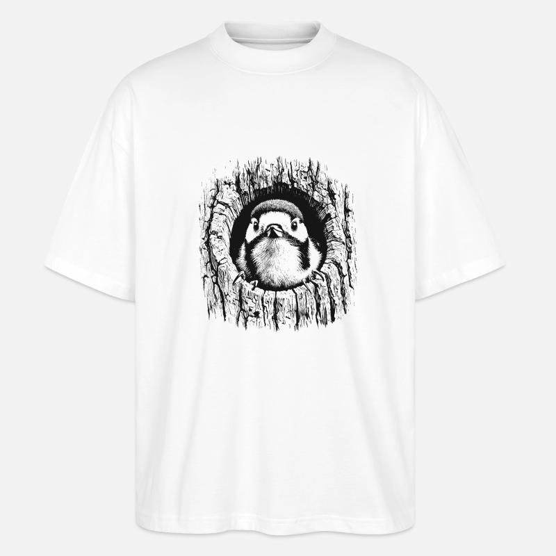 Buntspecht - Stanley/Stella Oversized Unisex Bio T-Shirt Blaster 2.0 - Weiß