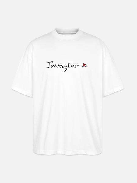 Tierärztin Design mit Herz - Stanley/Stella Oversized Unisex Bio T-Shirt Blaster 2.0 - Weiß