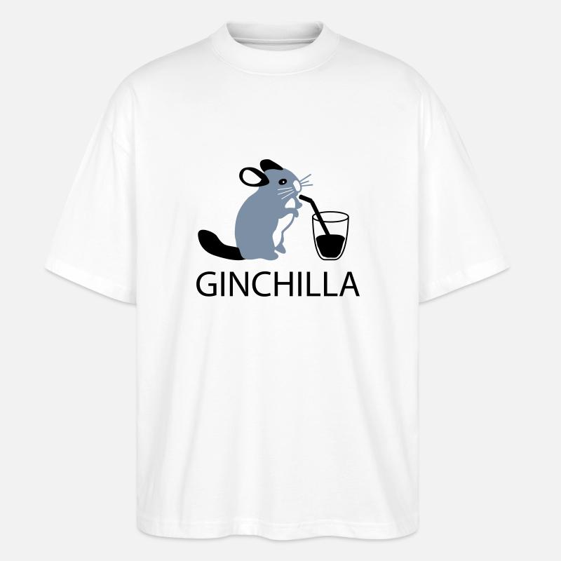 ginchilla - Gin et de refroidissement - T-shirt bio Blaster 2.0 coupe oversize Stanley/Stella Unisexe - blanc