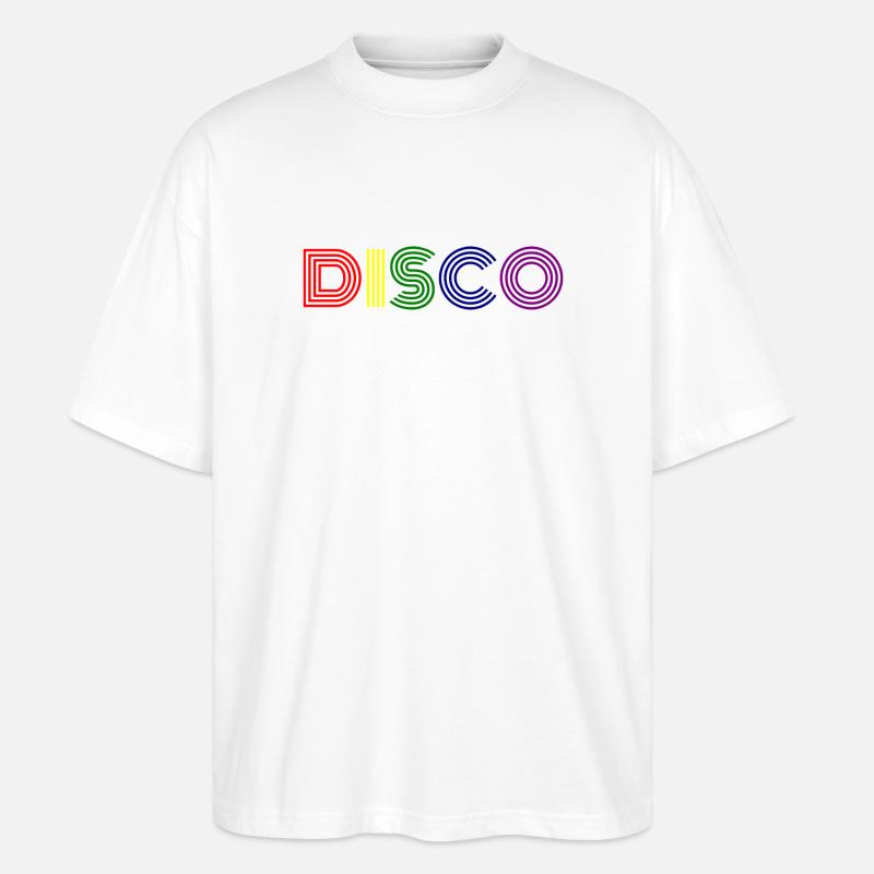 Disco Neon Streifen Retro - Stanley/Stella Oversized Unisex Bio T-Shirt Blaster 2.0 - Weiß