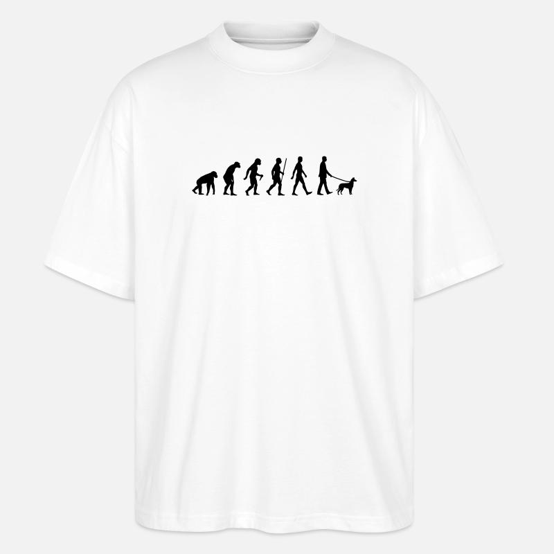 Evolution smooth collie man - Stanley/Stella Oversized Unisex Organic T-shirt Blaster 2.0 - white