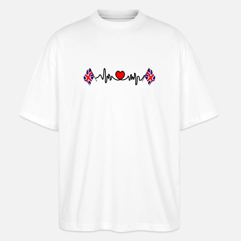 Herzfrequenz-Cardio für Großbritannien - Stanley/Stella Oversized Unisex Bio T-Shirt Blaster 2.0 - Weiß