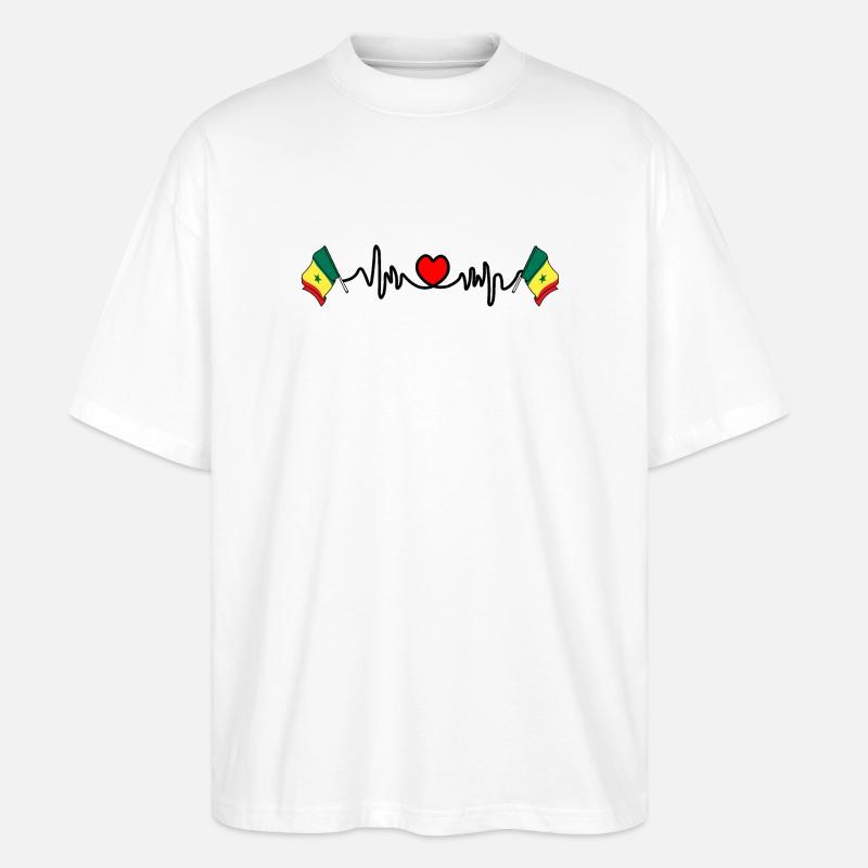 Herzfrequenz-Cardio für Senegal - Stanley/Stella Oversized Unisex Bio T-Shirt Blaster 2.0 - Weiß