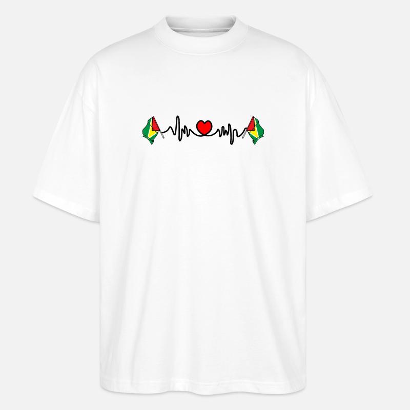 Herzfrequenz-Cardio für Guyana - Stanley/Stella Oversized Unisex Bio T-Shirt Blaster 2.0 - Weiß