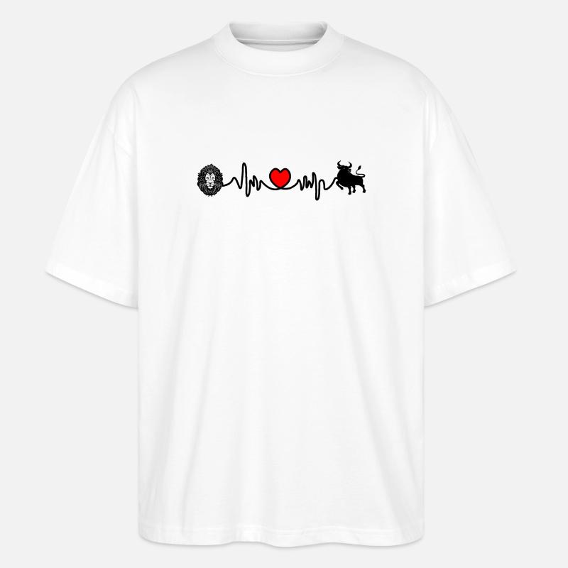 Herzfrequenz Cardio Löwe Stier - Stanley/Stella Oversized Unisex Bio T-Shirt Blaster 2.0 - Weiß