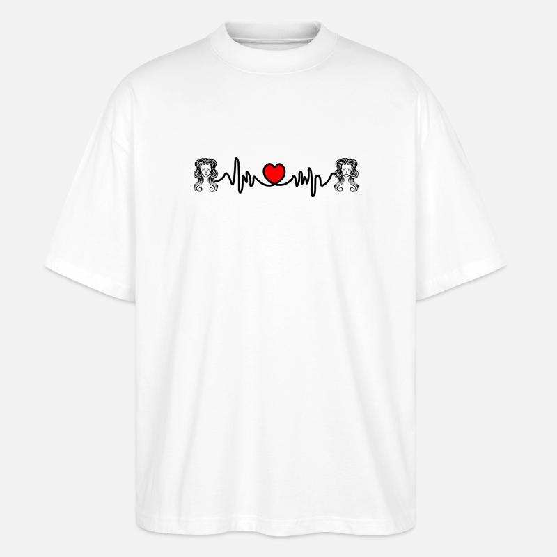 Herzfrequenz Kardio Jungfrau Jungfrau - Stanley/Stella Oversized Unisex Bio T-Shirt Blaster 2.0 - Weiß