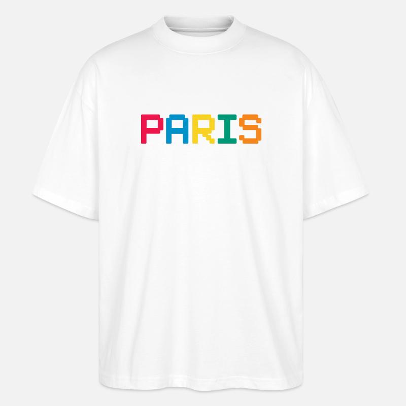 PARIS Pixel - Stanley/Stella Oversized Unisex Bio T-Shirt Blaster 2.0 - Weiß