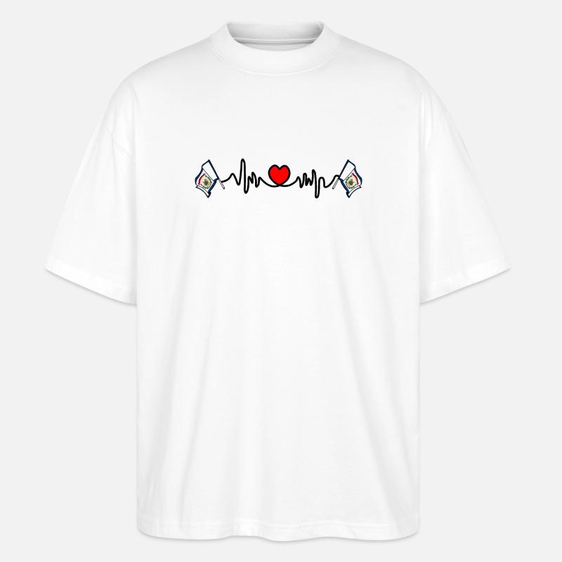 Herzfrequenz-Cardio für West Virginia - Stanley/Stella Oversized Unisex Bio T-Shirt Blaster 2.0 - Weiß