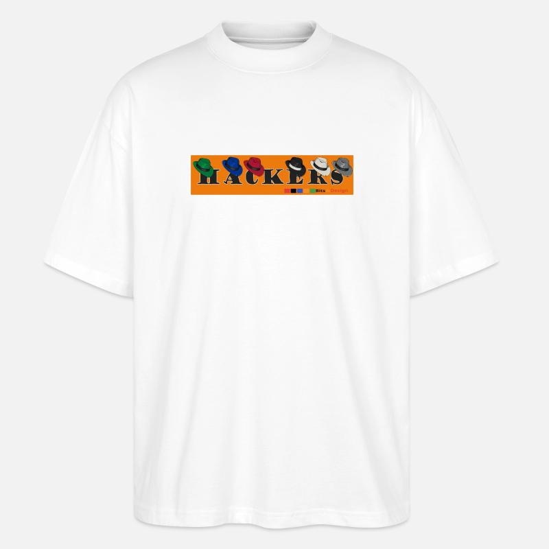 Hackers Logo Retro Design - Stanley/Stella Oversized Unisex Bio T-Shirt Blaster 2.0 - Weiß