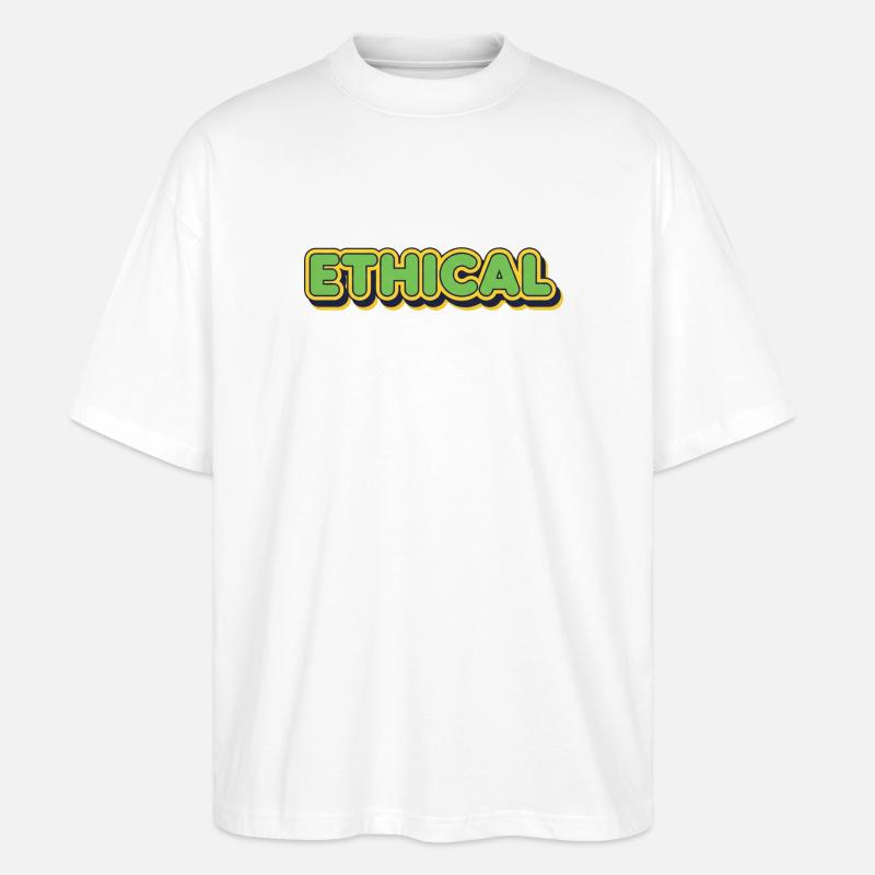 Ethical Glow Typo - Stanley/Stella Oversized Unisex Bio T-Shirt Blaster 2.0 - Weiß