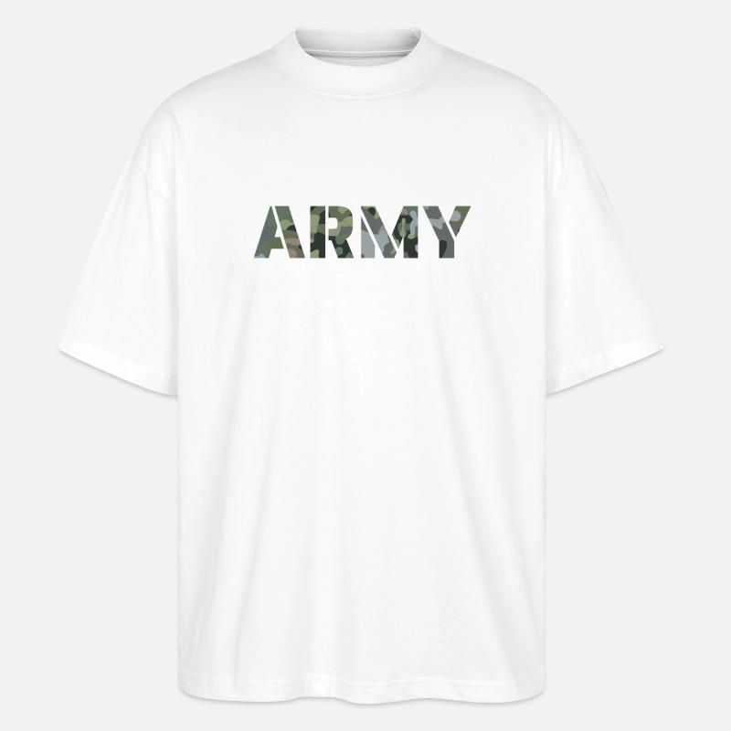 ARMY NL NFP Tarnmuster - Stanley/Stella Oversized Unisex Bio T-Shirt Blaster 2.0 - Weiß