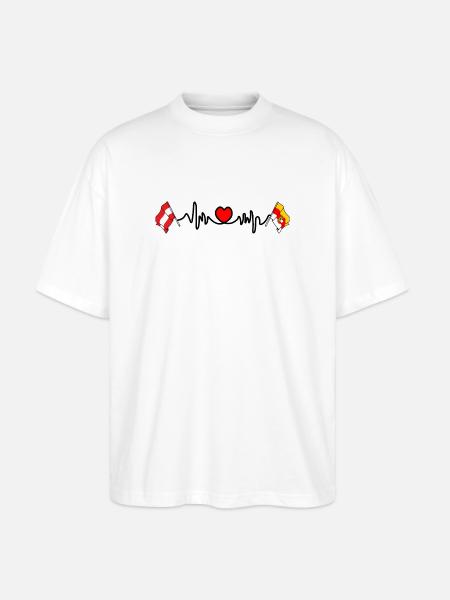 Kärnten Flags Heartbeat - Stanley/Stella Oversized Unisex Organic T-shirt Blaster 2.0 - white