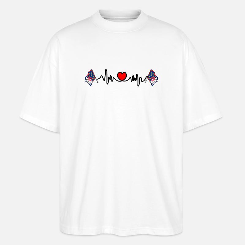 Pays_de_la_Loire_ Herzfrequenz - Stanley/Stella Oversized Unisex Bio T-Shirt Blaster 2.0 - Weiß