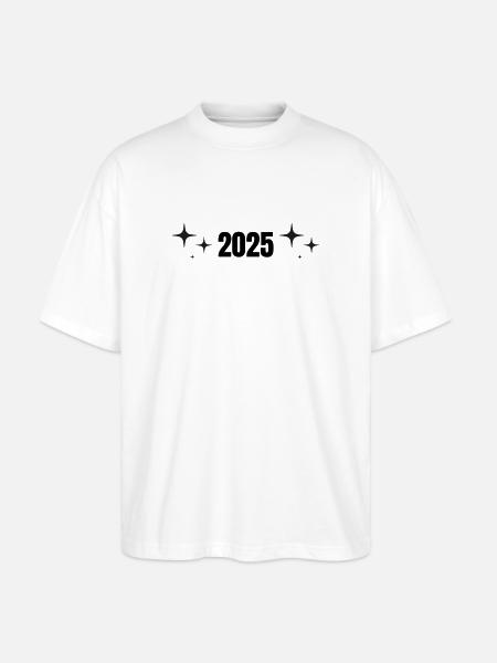 2025 - Jahr - Jahreswechsel - Stanley/Stella Oversized Unisex Bio T-Shirt Blaster 2.0 - Weiß
