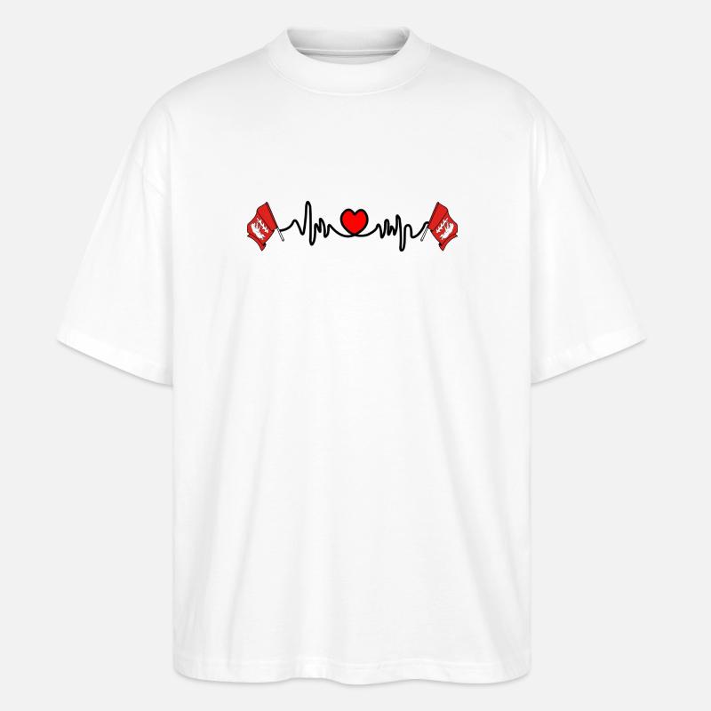 Warwickshire Herzfrequenz - Stanley/Stella Oversized Unisex Bio T-Shirt Blaster 2.0 - Weiß