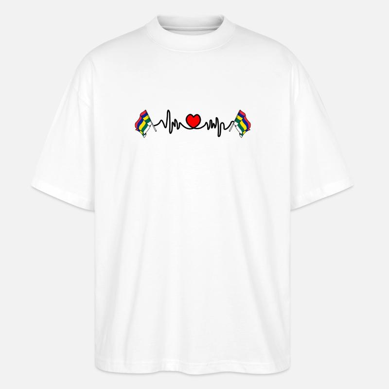 Terschelling Heartbeat – Island Pride - Stanley/Stella Oversized Unisex Organic T-shirt Blaster 2.0 - white