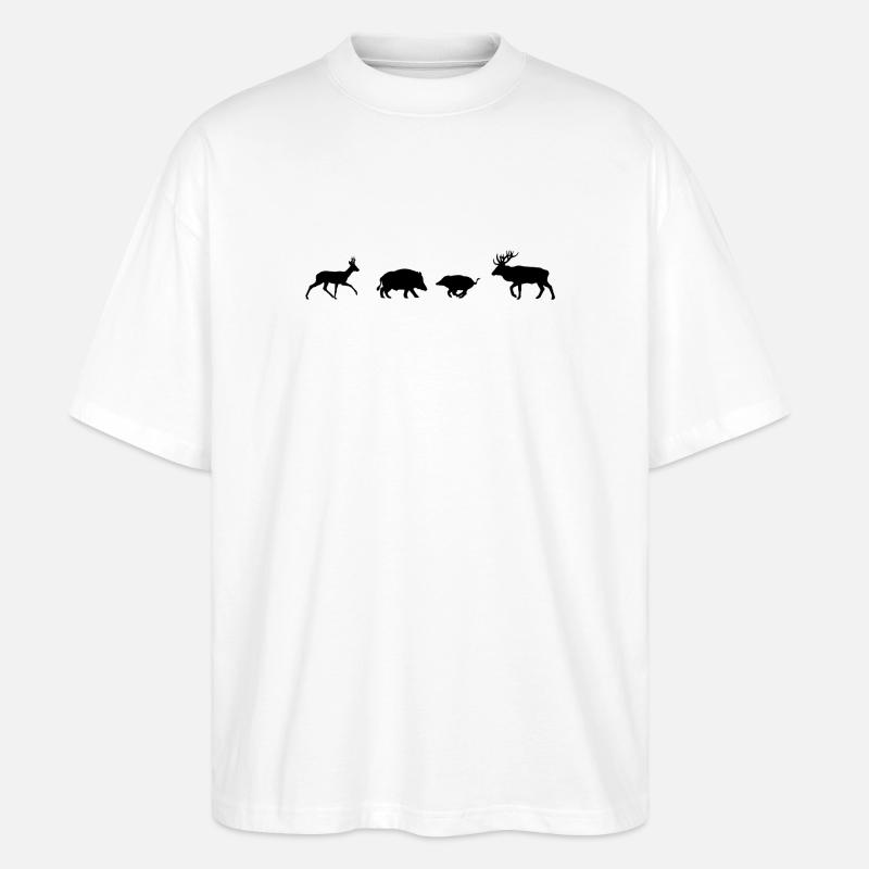 Große Waldbewohner - Stanley/Stella Oversized Unisex Bio T-Shirt Blaster 2.0 - Weiß