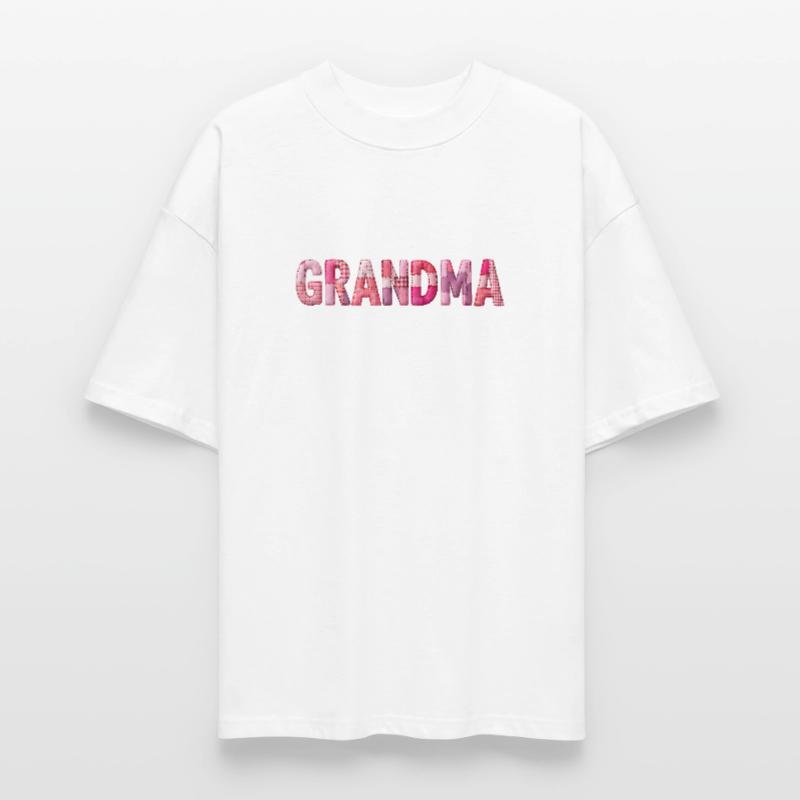 Patchwork de lettres à carreaux roses de grand-mère T-shirt bio Blaster 2.0 coupe oversize Stanley/Stella Unisexe