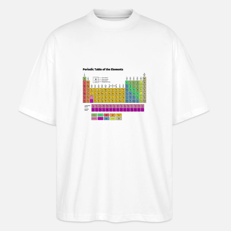 Periodensystem der Elemente - Stanley/Stella Oversized Unisex Bio T-Shirt Blaster 2.0 - Weiß
