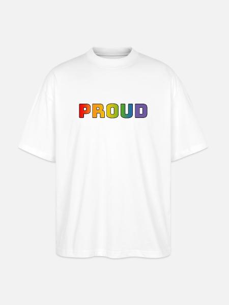 Rainbow proud black - Stanley/Stella Oversized Unisex Organic T-shirt Blaster 2.0 - white