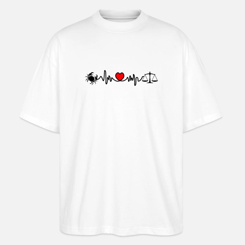 Herzfrequenz-Kardiokrebs-Skala - Stanley/Stella Oversized Unisex Bio T-Shirt Blaster 2.0 - Weiß