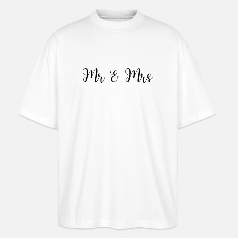 Mr & Mrs Hochzeit Design - Stanley/Stella Oversized Unisex Bio T-Shirt Blaster 2.0 - Weiß
