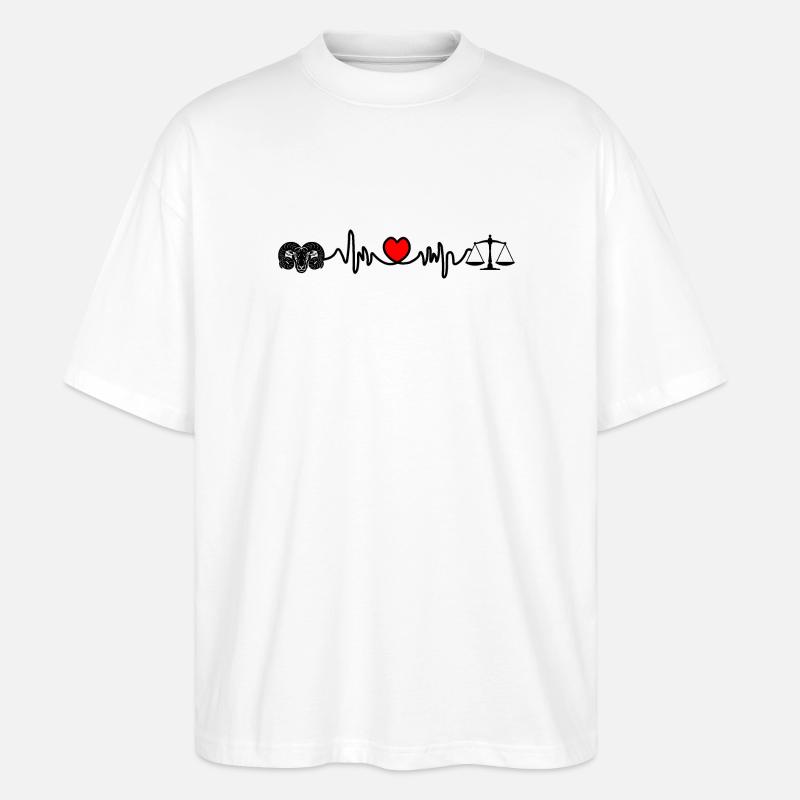 Herzfrequenz-Cardio-Ram-Skala - Stanley/Stella Oversized Unisex Bio T-Shirt Blaster 2.0 - Weiß