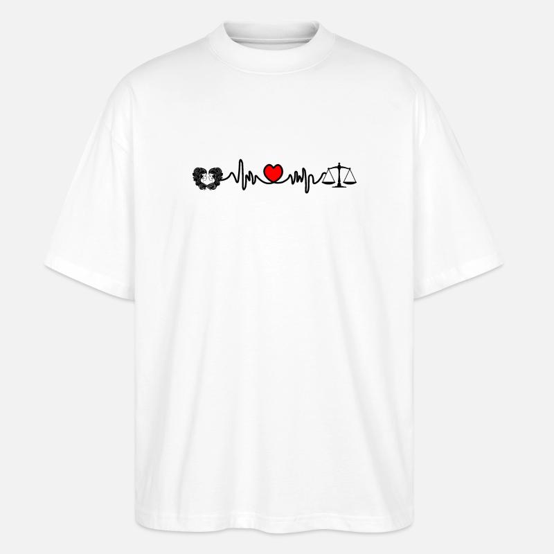 Herzfrequenz-Cardio-Zwillingswaage - Stanley/Stella Oversized Unisex Bio T-Shirt Blaster 2.0 - Weiß