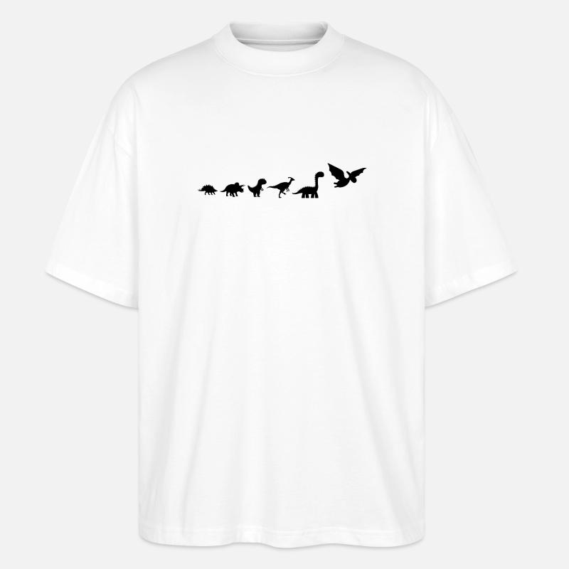 Dinosaur Evolution - Stanley/Stella Oversized Unisex Organic T-shirt Blaster 2.0 - white