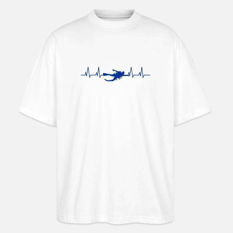 Taucher Herzschlag Tauchen - Stanley/Stella Oversized Unisex Bio T-Shirt Blaster 2.0 - Weiß