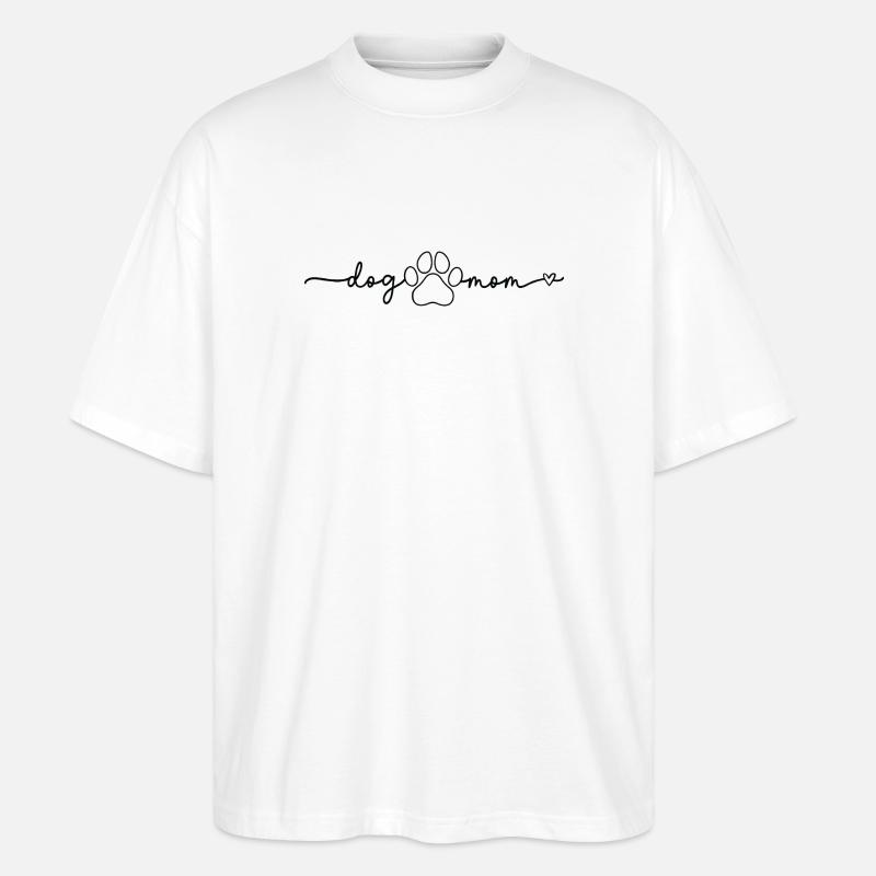Dog Mom Paws Script Design Mom - Stanley/Stella Oversized Unisex Organic T-shirt Blaster 2.0 - white